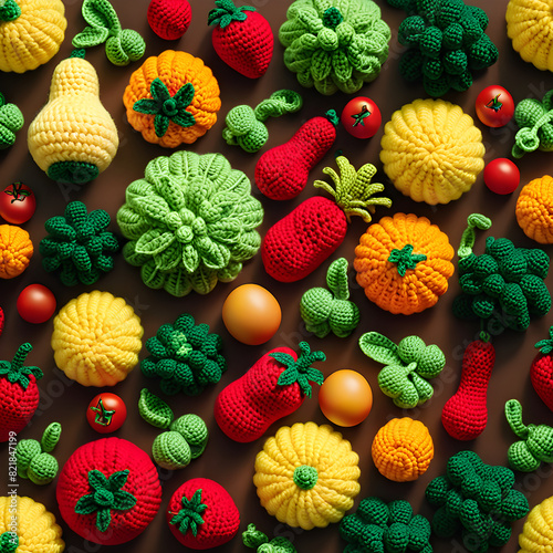 Crocheted fruits and vegetables