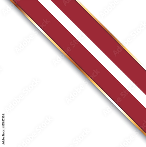 Free Download banner with flag of Latvia, corner banner with gold frame - GFXLoad