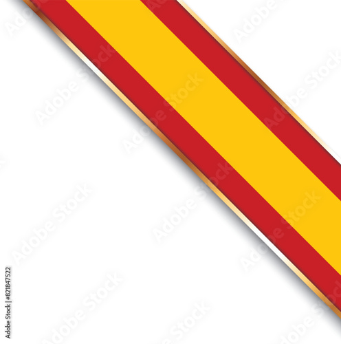banner with flag of Spain, corner banner with gold frame