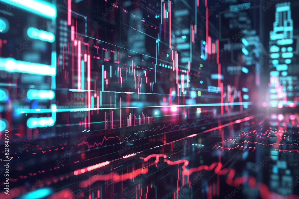 Fototapeta premium Stock exchange, Business and finance, Technology, futuristic background 