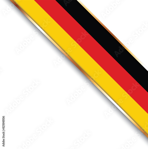 banner with flag of Germany, corner banner with gold frame