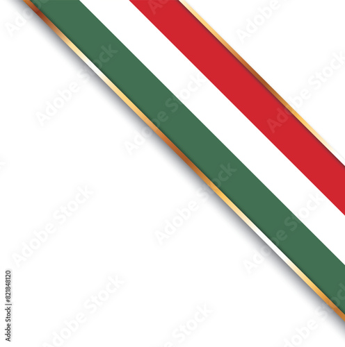 Free Download banner with flag of Hungary, corner banner with gold frame - GFXLoad