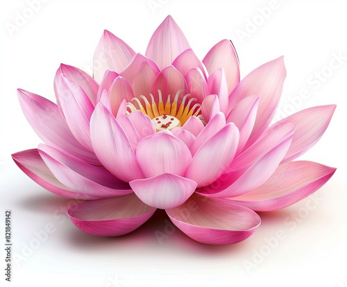 Vibrant pink lotus flower in full bloom