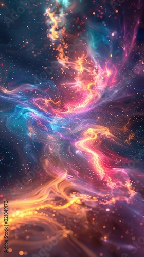 Cosmic energies converging in a celestial symphony  painting the universe with vibrant streaks of light.