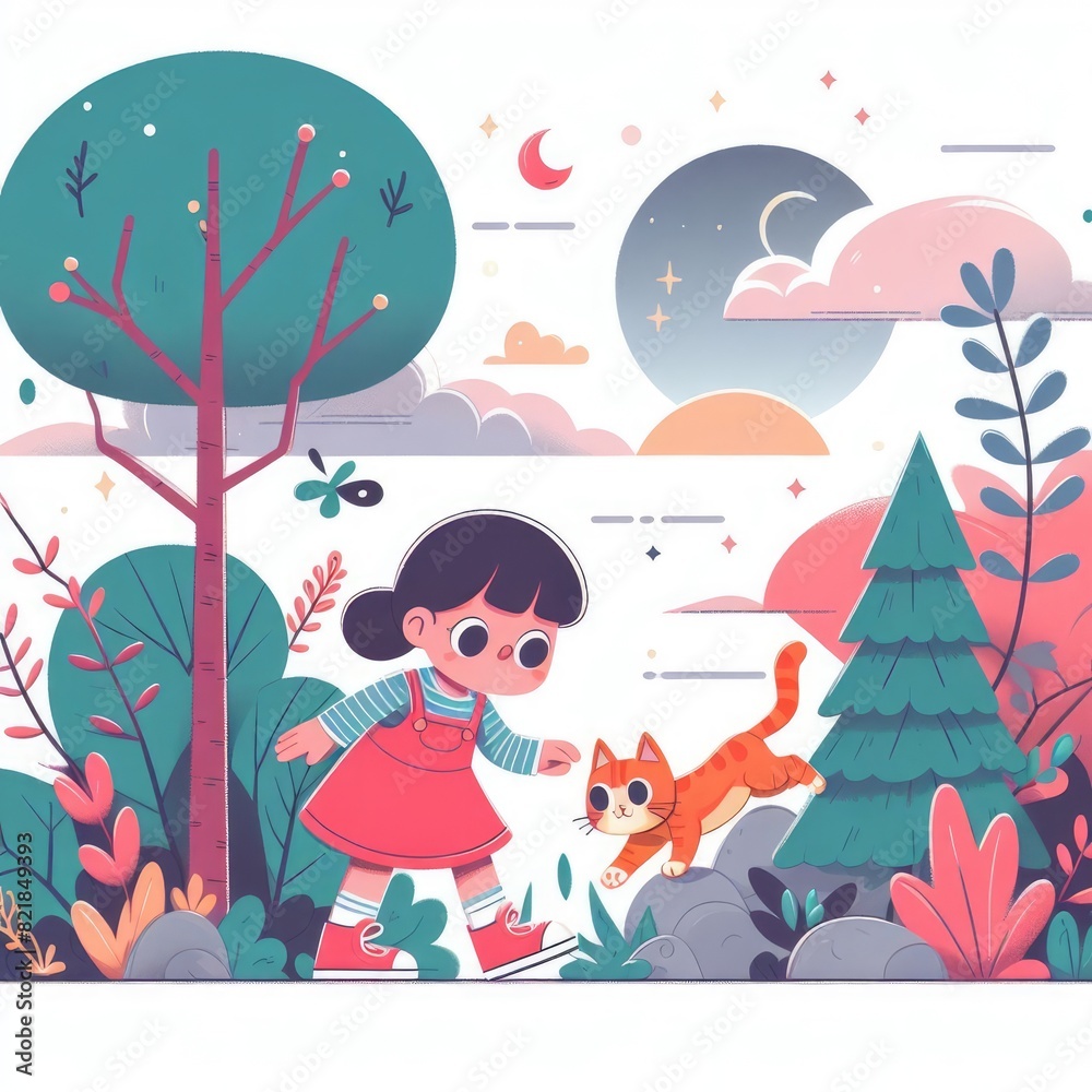 Little Child and Cat Adventure: Heartwarming Storybook for Kids