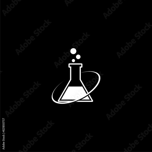 Lab flask Icon on black background