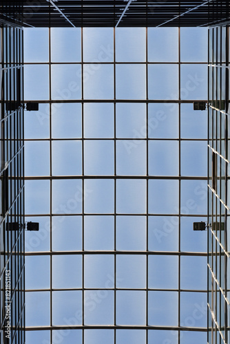 Looking up - business building reflective windows 