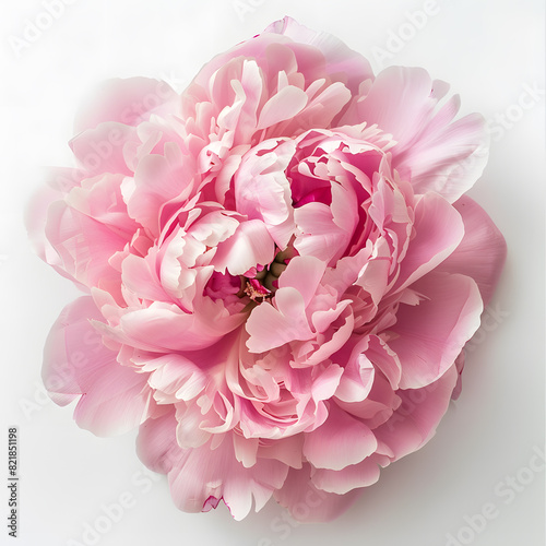 Fototapeta Naklejka Na Ścianę i Meble -  Pink Damascus rose flower top view isolated on white background