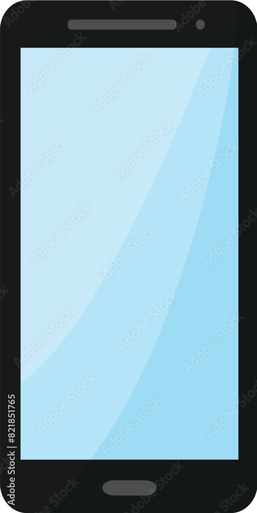 Modern smartphone with touchscreen. Vector illustration in flat design. Representing modern technology and communication. Isolated electronic device with a simple. Contemporary icon