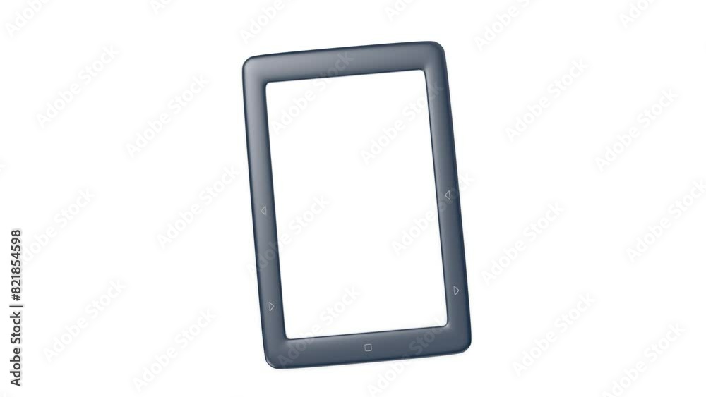 Blue e-book reader with blank display on white background Blue e-book reader with blank display on white background