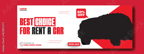 Car rental service cover template design