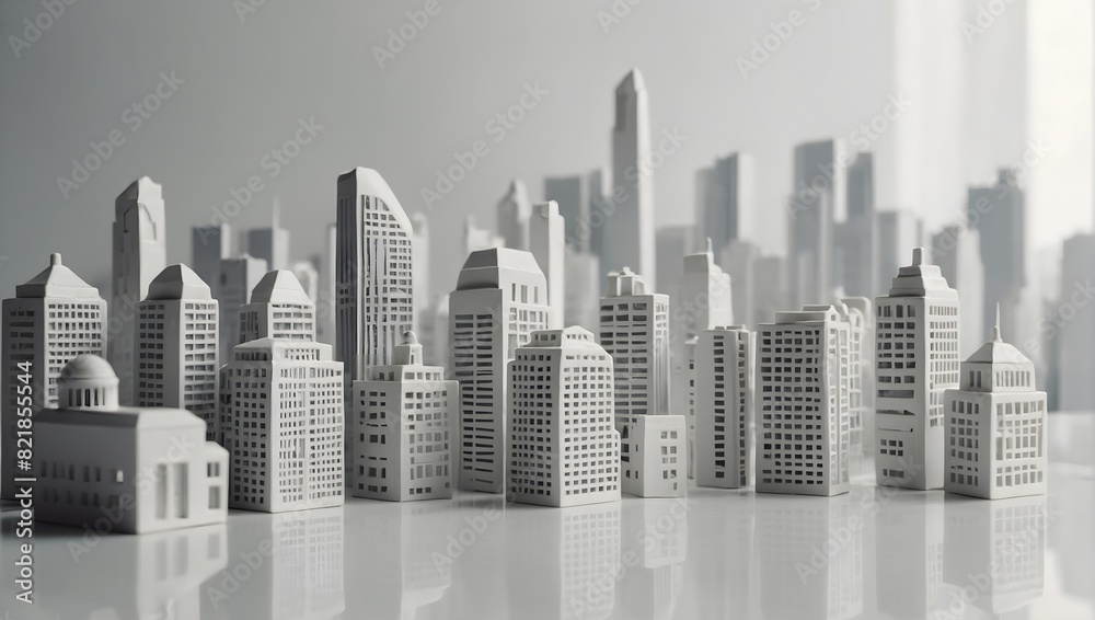 Obraz premium white model of the city on the business table