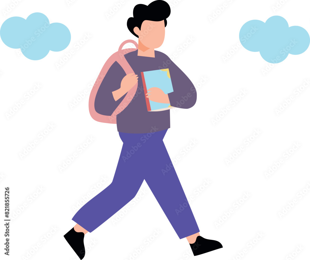 The student is going to school. The student is going to school.