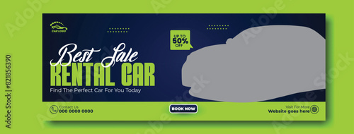 Car rental service cover template design