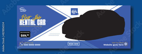 Car rental service cover template design