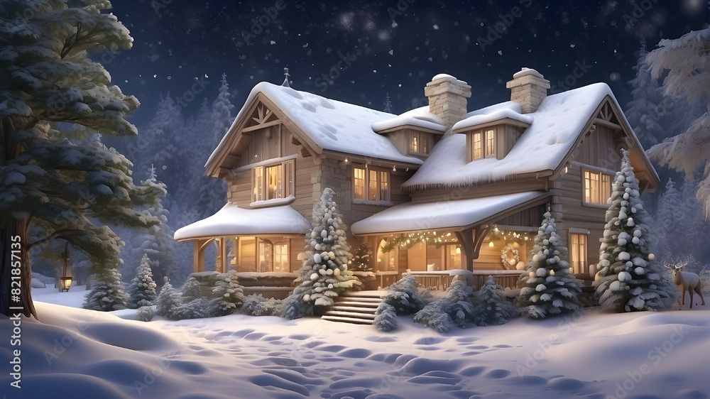 Christmas, joyous, festive, feasting, companionship, opulent, snowy, seasonal, and traditional. Christmas is approaching, so rejoice. Snow and snowflakes have fallen all over the image, creating a nig Christmas, joyous, festive, feasting, companionship, opulent, snowy, seasonal, and traditional. Christmas is approaching, so rejoice. Snow and snowflakes have fallen all over the image, creating a nig