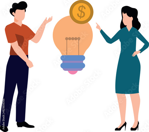 Boy and girl have a business idea.