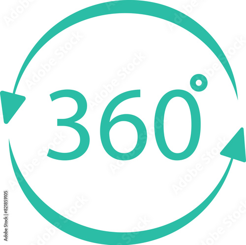 Vector illustration of a 360degree view icon in a modern flat style