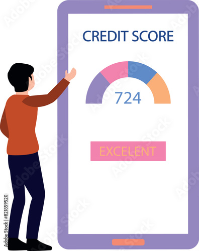 Guy looking at credit score.