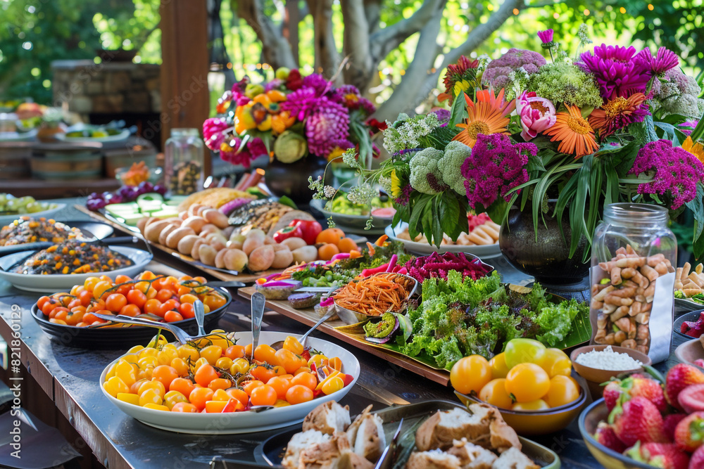 Sumptuous Outdoor Feast - Healthy and Colorful Spread 