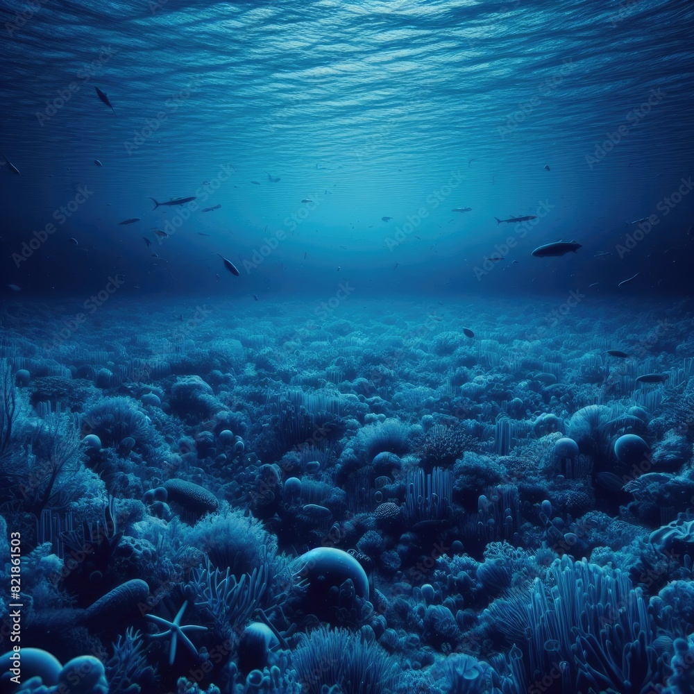 Fototapeta premium The Dark Mysteries of the Deepest Ocean Floor: Eerie Silence