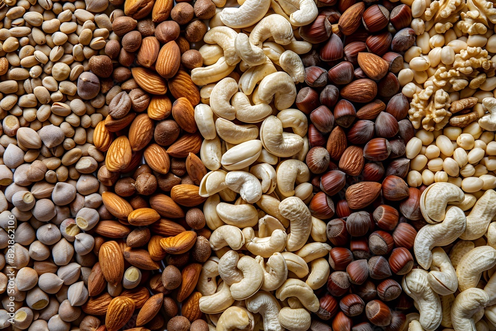 Different nuts background. Close up, top view, flat lay. Walnut, pistachios, almonds, hazelnuts and cashews. Different nuts background. Close up, top view, flat lay. Walnut, pistachios, almonds, hazelnuts and cashews.