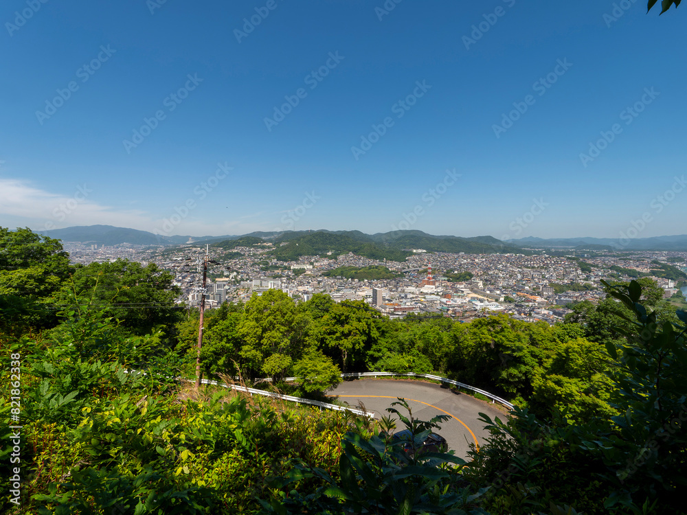 大阪府池田市の五月山ドライブウェイから見る景色