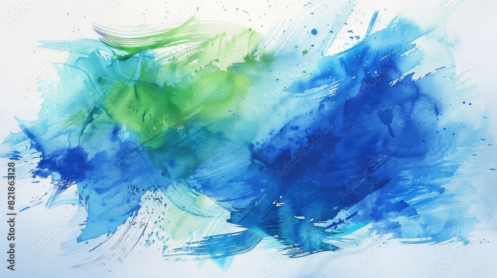 Fototapeta premium Emerald watercolor painted texture background for invitation decoration