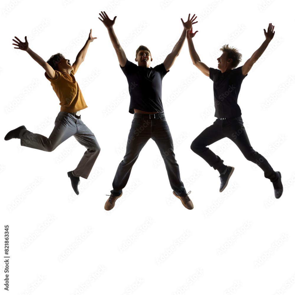 silhouette of jumping young man on transparent bg silhouette of jumping young man on transparent bg