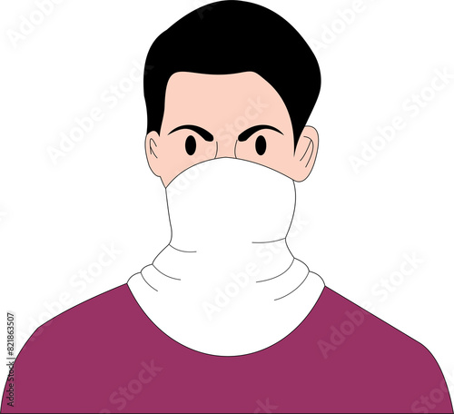 Buff mask white color