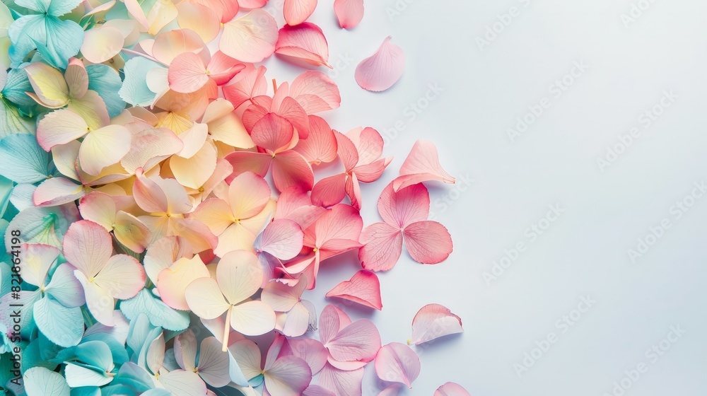 Fototapeta premium a photo of with pastel color on a white background,flat,banner