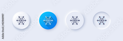 Air conditioning line icon. Neumorphic, Blue gradient, 3d pin buttons. Snowflake sign. Hotel service symbol. Line icons. Neumorphic buttons with outline signs. Vector