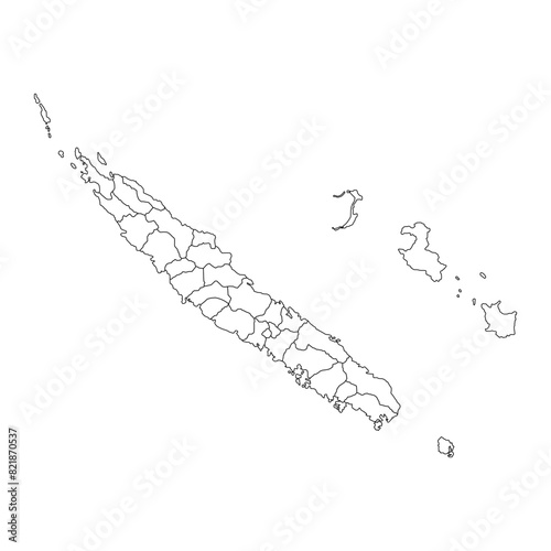 New Caledonia map with administrative divisions. Vector illustration.