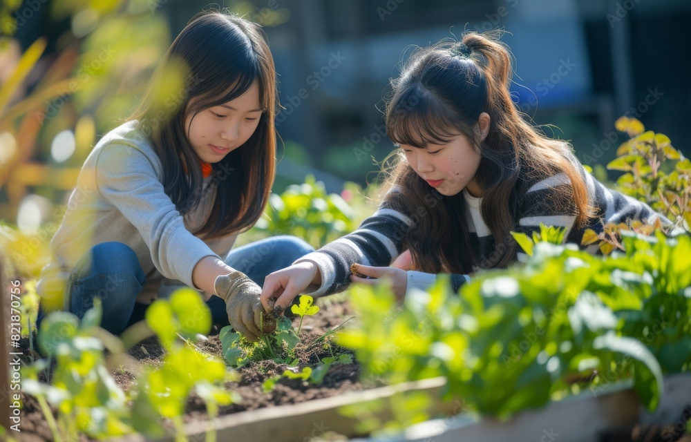 Cute little girl kindergarten child growing fresh salad in spring A little boy is happy with gardening. Children help with vegetable gardening in the house. Cute little girl kindergarten child growing fresh salad in spring A little boy is happy with gardening. Children help with vegetable gardening in the house.