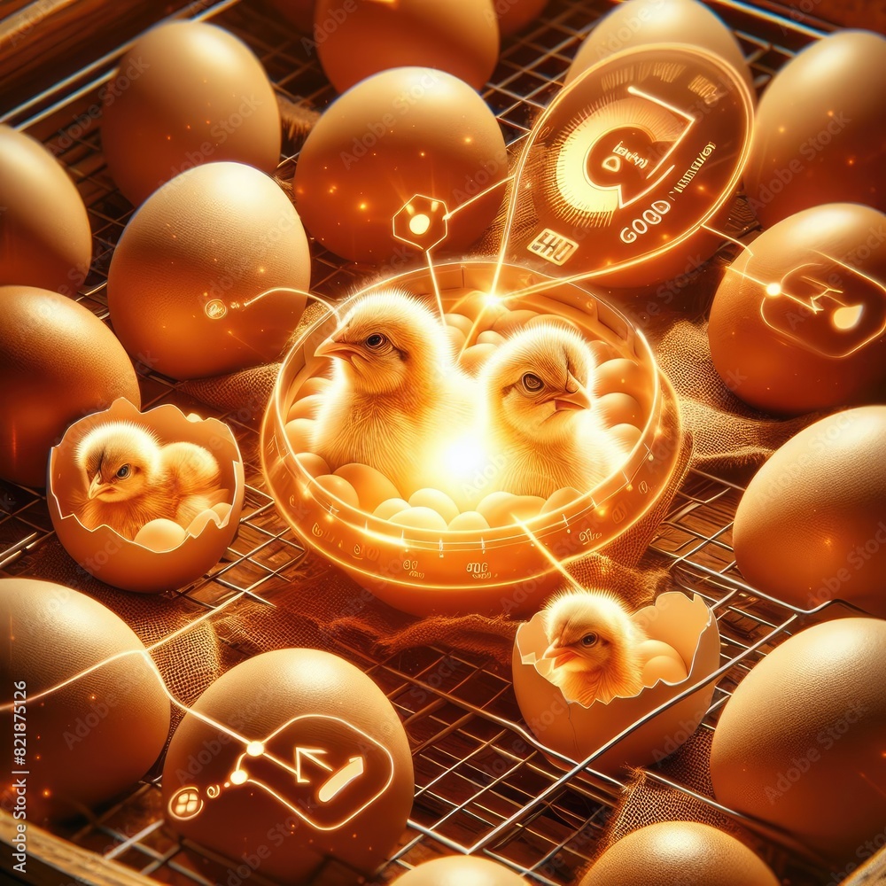 Chicken Egg Incubation Process: From Egg to Hatch Stock Illustration ...