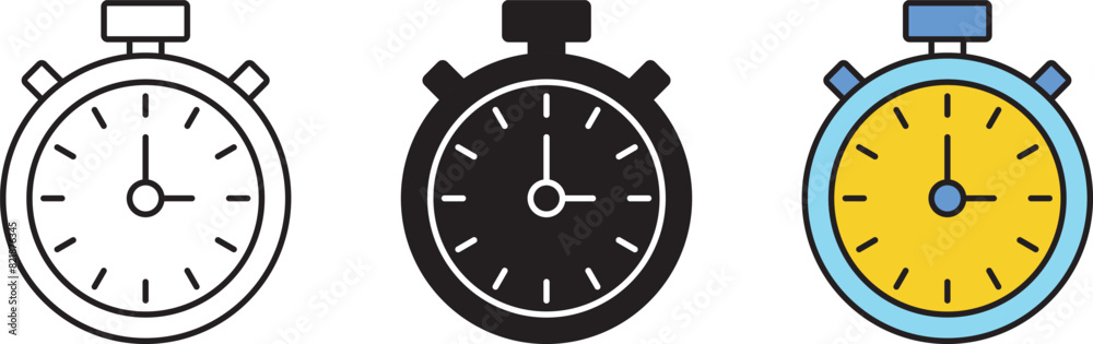 Timer, Stopwatch icon, Symbol. Vector Illustration Timer, Stopwatch icon, Symbol. Vector Illustration