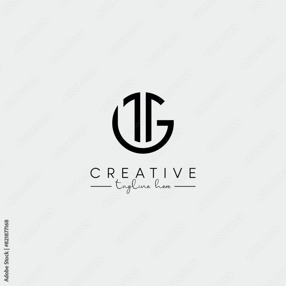 Abstract Minimal Letter GT TG Initial Based Stylish Monogram Logo Design Vector. Abstract Minimal Letter GT TG Initial Based Stylish Monogram Logo Design Vector.
