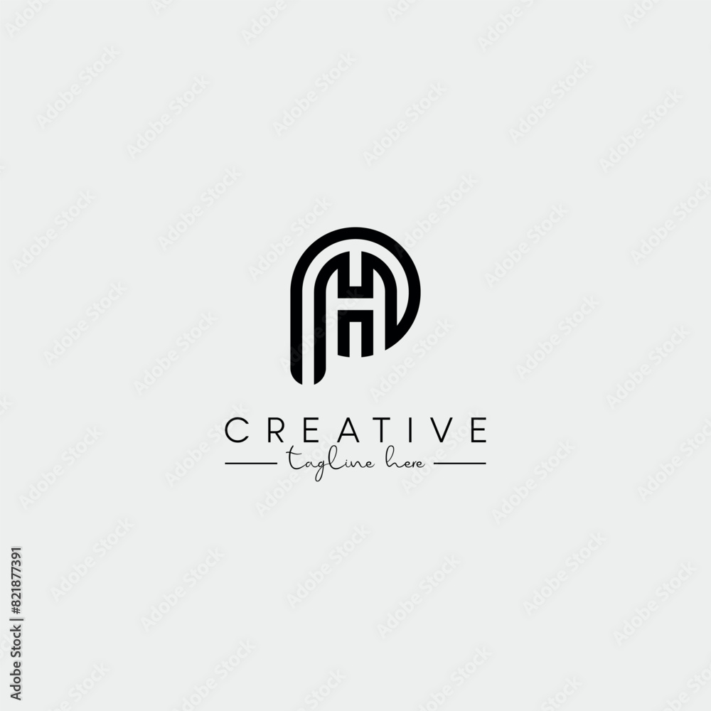 Abstract Minimal Letter PH HP Initial Based Stylish Monogram Logo Design Vector. Abstract Minimal Letter PH HP Initial Based Stylish Monogram Logo Design Vector.