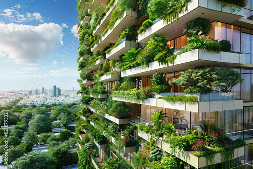 Sustainable urban design featuring eco-friendly elements 