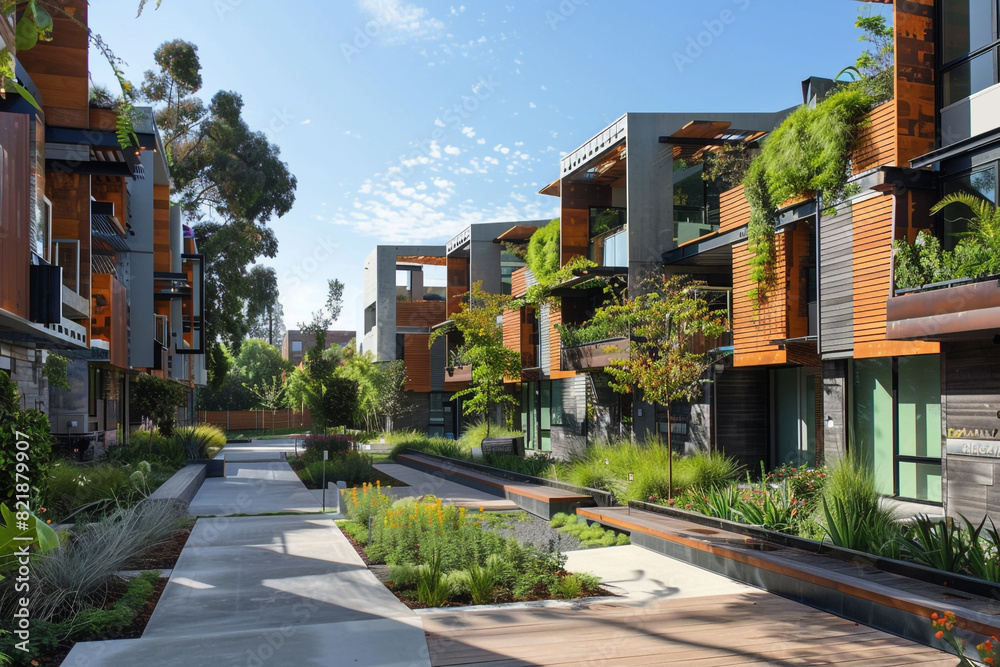 Sustainable urban design featuring eco-friendly elements Sustainable urban design featuring eco-friendly elements