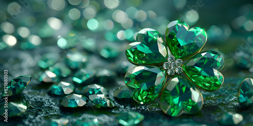 blue and green crystals photo