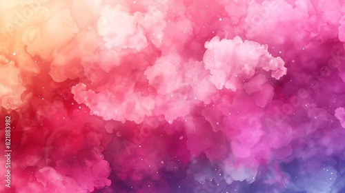 Abstract background of colorful clouds, pink, yellow, purple, orange, and white. © sceneperfect