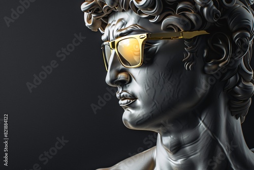 a statue of a man wearing sunglasses photo