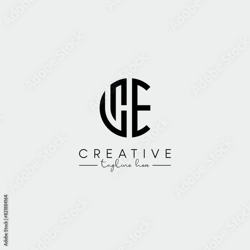 Abstract Stylish letter HE EH Logo Design Template. Modern And Creative Letter Logo.