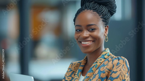 Fototapeta Naklejka Na Ścianę i Meble -  Happy african business woman handshaking at office meeting. Smiling female hr hiring recruit at job interview, bank or insurance agent, lawyer making deal with client at work