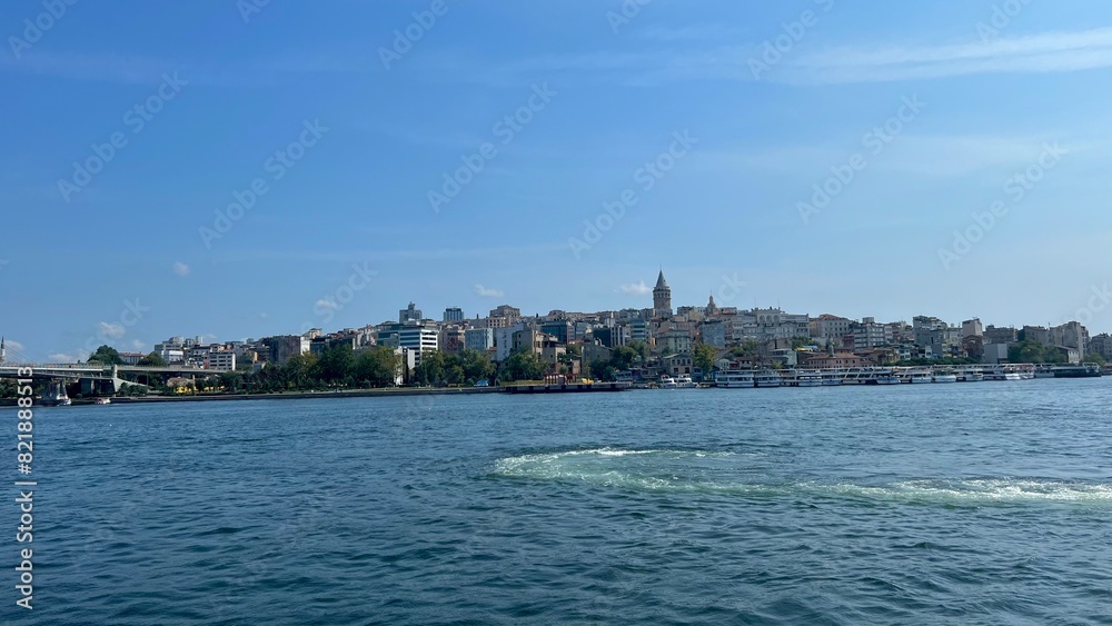 view of the city of the river, view to Istanbul from Bosporus view of the city of the river, view to Istanbul from Bosporus