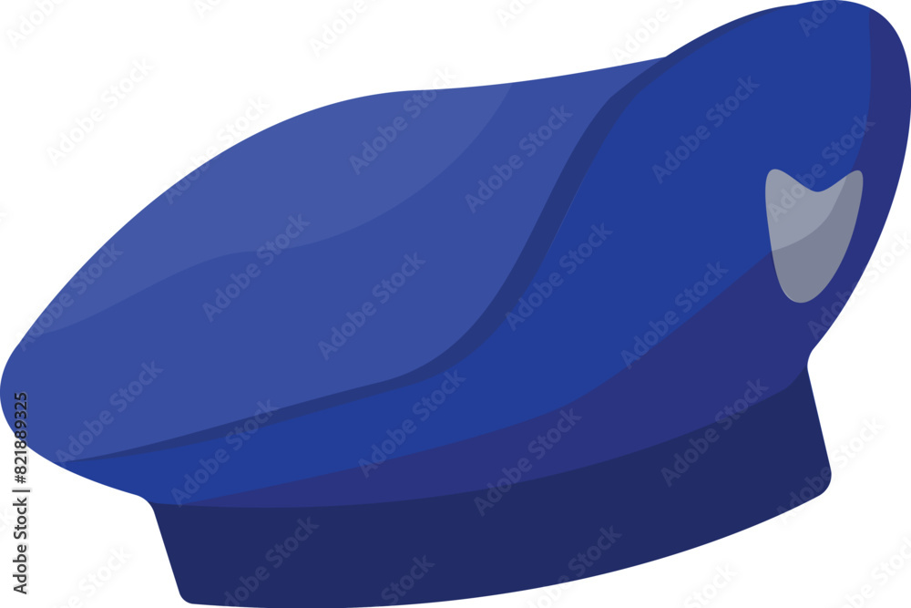 Vector graphic of a blue police officer's cap with badge detail, suitable for various design uses Vector graphic of a blue police officer's cap with badge detail, suitable for various design uses