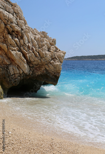 Mediterranean Sea View at The Famous Kaputas Beach in Kas, Antalya Turkey