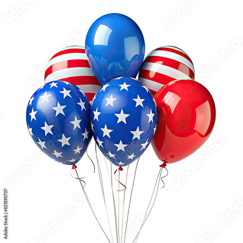 4th of July celebrate.Balloons , american flag background. Happy independence day.