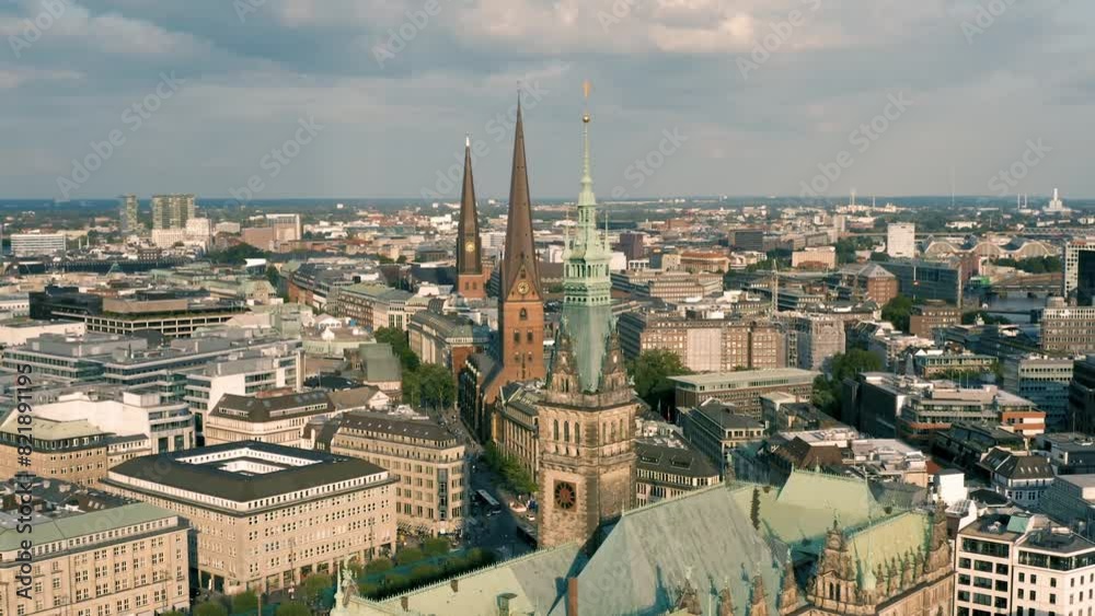 Aerial view over the city of Hamburg - aerial view Aerial view over the city of Hamburg - aerial view